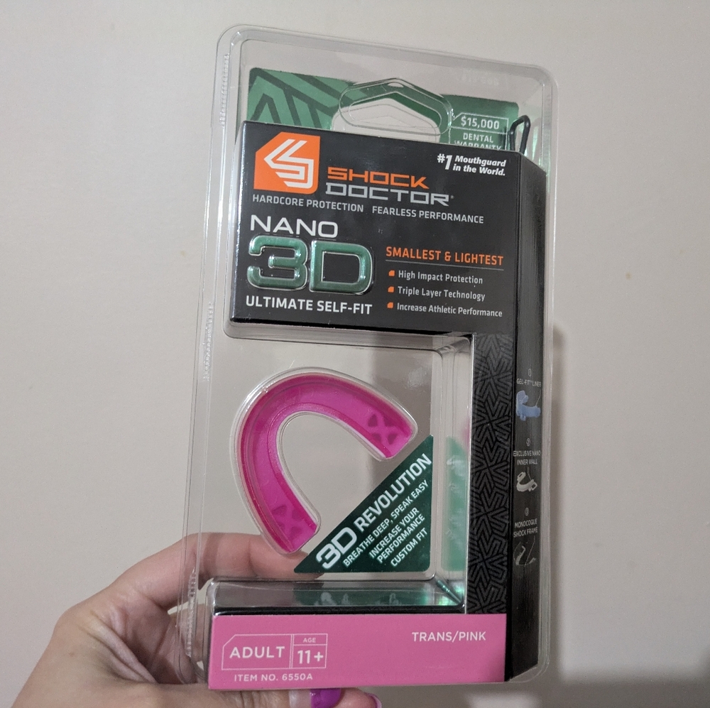 CCO 5 for $25 Shock Doctor Nano 3D Ultimate Self-Fit Pink Mouth Guard Adults New